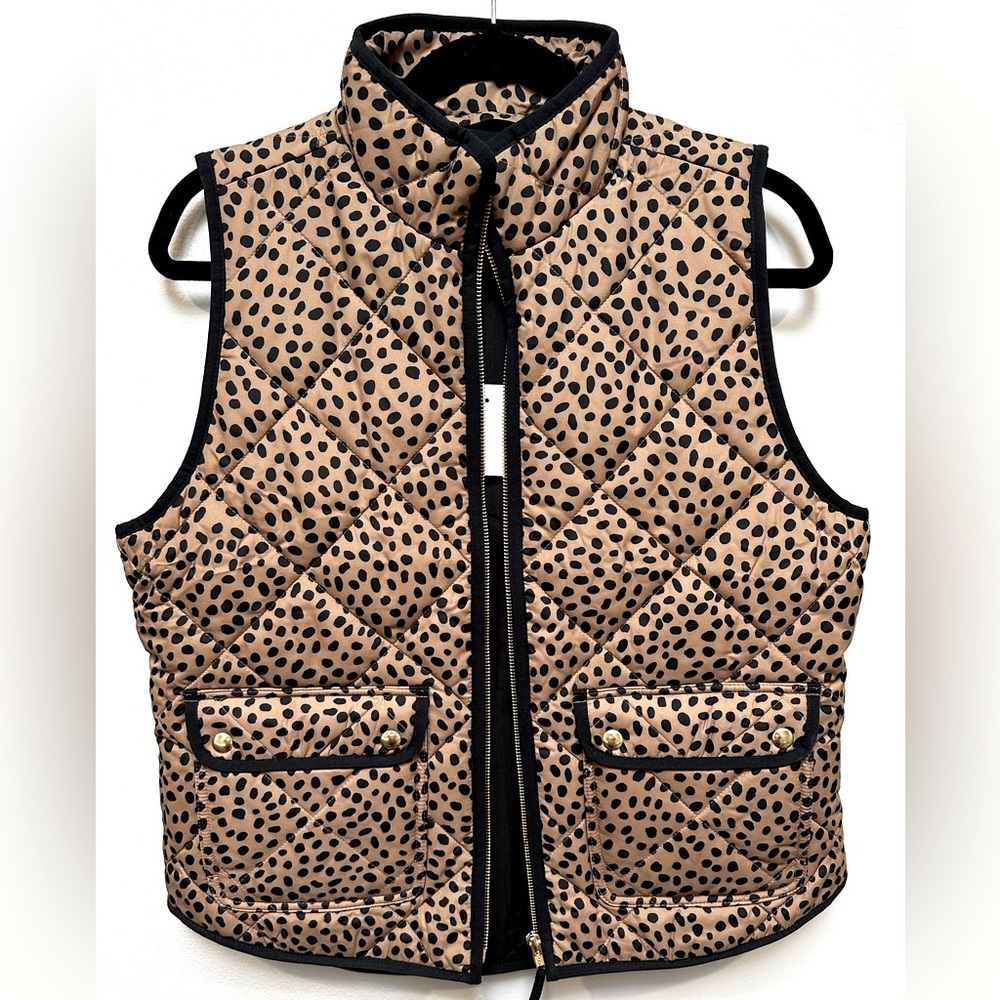 J. Crew Factory - Leopard Vest - Quilted Puff Vest - Size M - NWT